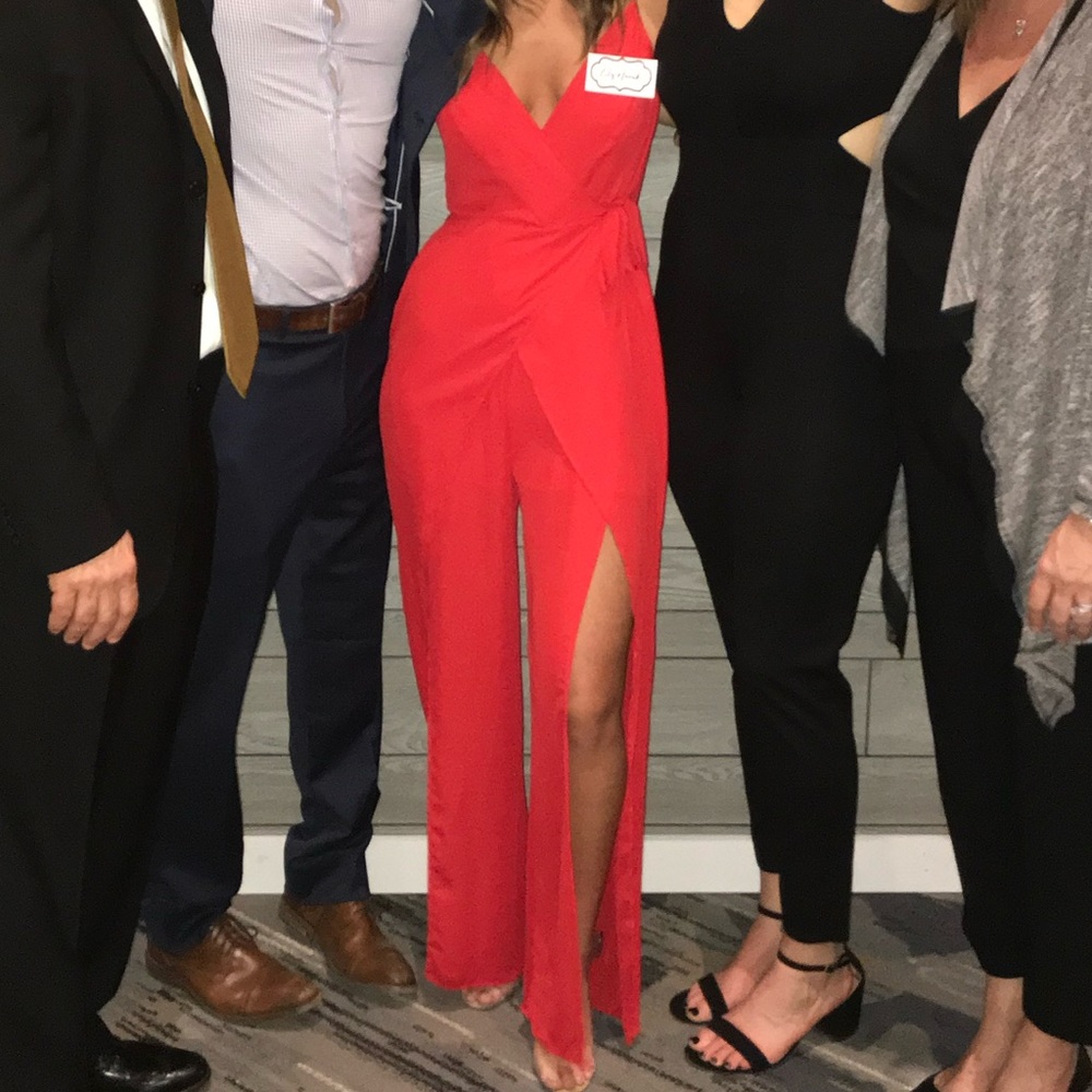 red jumpsuit